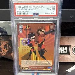 Weiss Schwarz Elastigirl & Violet PXR/S94-SR SR Foil The Incredibles PSA 10 2022 - Image 1