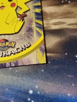 Pikachu Pokemon Topps Card #25 TV Animation Black Logo Silver Foil - Image 2