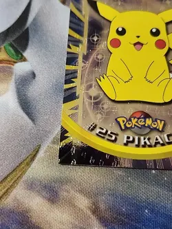 Pikachu Pokemon Topps Card #25 TV Animation Black Logo Silver Foil - Image 5