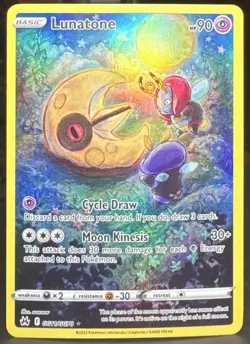 Pokemon TCG Lunatone GG11/GG70 Crown Zenith Galarian Gallery Full Art Holo Card - Image 1