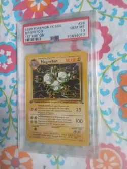 Pokemon Card 1st Edition Fossil #26 Magneton Rare PSA 10 GEM MINT 1999 Vintage - Image 2