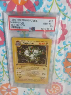 Pokemon Card 1st Edition Fossil #26 Magneton Rare PSA 10 GEM MINT 1999 Vintage - Image 4