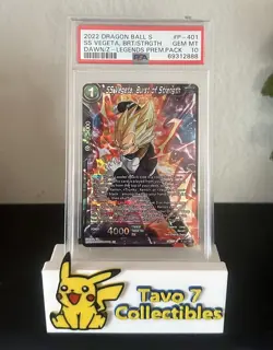 PSA 10 ⭐ SS Vegeta Burst of Strength Promo Card Super DBS DBZ Z Heroes - Image 1