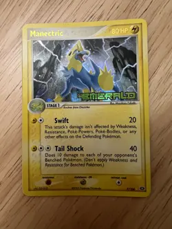 Pokemon Manectric 7/106 EX Emerald Reverse Holo Stamped Rare Card LP - Image 1