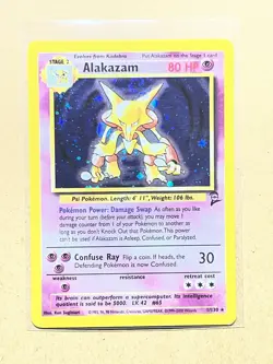 Pokemon Alakazam Base Set 2 Holo Rare 80HP 11/130 English 2000 Card - Image 1