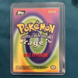 Ivysaur Topps E2 of 12 Holo Foil #02 HP Pokemon Card NM Vintage - Image 2