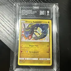 Pokemon TCG Shining Rayquaza Holo Rare Card Shining Legends 56/73 TAG 9 Mint - Image 1
