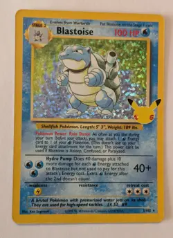 Pokemon TCG Card Blastoise 2/102 Celebrations 25th Classic Collection - Image 1