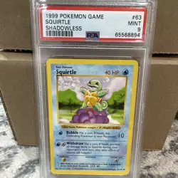 Pokemon 1999 Base Set Squirtle Shadowless PSA 9 #63/102 Regular English TCG - Image 1