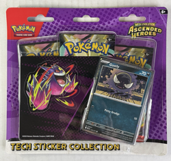 Pokemon Ascended Heroes Tech Sticker Collection GASTLY Promo 3 Booster Packs New - Image 1
