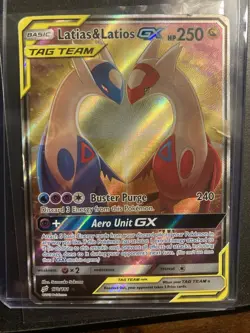 Latias & Latios Tag Team GX 170/181 Team Up Pokemon Alternate Alt Full Art DMG - Image 1