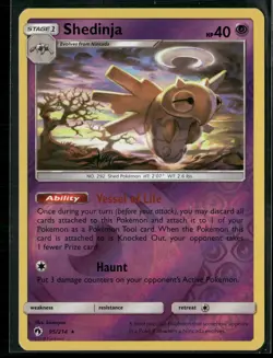 Pokemon - Shedinja 95/214 Rare Reverse Holo SM Lost Thunder NM - Image 1