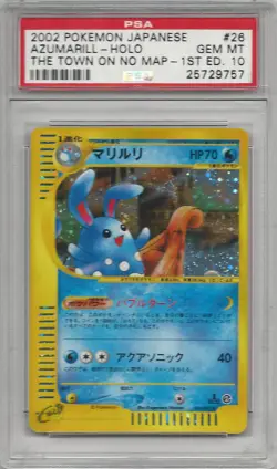 PSA 10 GEM MINT 2002 Pokemon The Town on No Map 1st Edition Azumarill #26/92 - Image 1