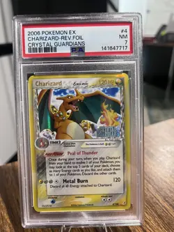 2006 POKEMON EX CRYSTAL GUARDIANS #4 CHARIZARD-REVERSE FOIL PSA 7 - Image 1