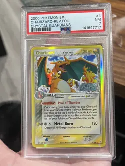 2006 POKEMON EX CRYSTAL GUARDIANS #4 CHARIZARD-REVERSE FOIL PSA 7 - Image 5