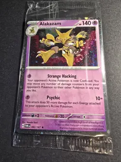 Pokemon Alakazam 082/167 SEALED Cosmos Holo Blister Exclusive W/Swirl - Image 2