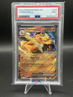 PSA 9 Mint 2023 POKEMON MEW EN-151 #006 CHARIZARD EX - Image 1