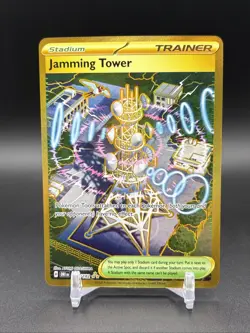 2025 Pokemon Jamming Tower Full Art Gold Holo Destined Rivals #243/182 - Image 1