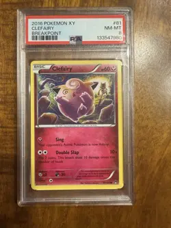 Low Pop PSA 8 Clefairy Non Holo XY Breakpoint 81/122 Pokemon - Image 1