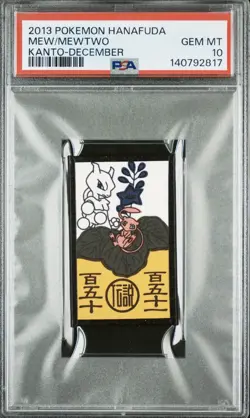 PSA 10 Mew Mewtwo Hanafuda Kanto Japanese Pokemon 2013 December - Image 1