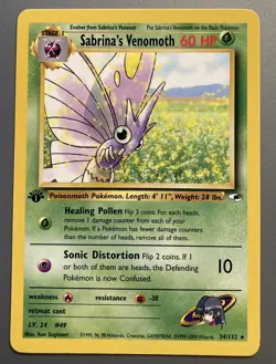 Pokemon TCG Sabrina's Venomoth Gym Heroes 34/132 1st Edition (Original Owner) - Image 1