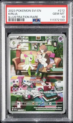 2023 POKEMON SVI EN-SCARLET & VIOLET ILLUSTRATION RARE #212 KIRLIA PSA 10 - Image 1