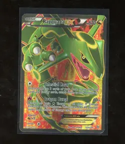 2012 Pokemon Black White Dragons Exalted EX Rayquaza 123/124 Full Art Holo Foil - Image 1