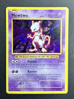 Pokemon TCG XY Evolutions Mewtwo Holo Card 51/108 Cracked Ice Rare LP - Image 1