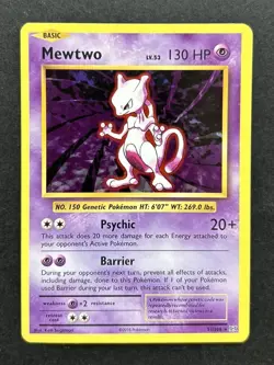 Pokemon TCG XY Evolutions Mewtwo Holo Card 51/108 Cracked Ice Rare LP - Image 2