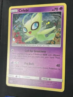 Celebi SM224 Black Star Promo Cosmos Holo Foil Card 2019 Pokemon TCG LP+ - Image 1