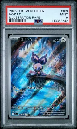 2025 Pokemon Journey Together # 169 Noibat Illustration Rare PSA 9 Card MINT! - Image 1