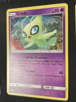 Celebi SM224 Black Star Promo Cosmos Holo Foil Card 2019 Pokemon TCG LP - Image 1