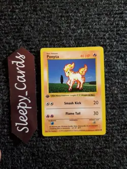 PONYTA Pokemon Card 1st Edition Shadowless 60/102 NM - Image 1