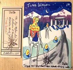 MTG Time Walk Regular Mtg Card Back Sketch Art Amy WEBER Magic - Image 1