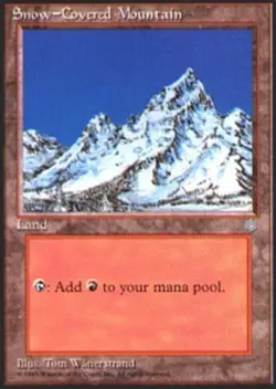 [1x] Snow-Covered Mountain Slight Play, English Ice Age MTG Magic - Image 1