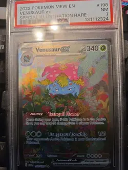 2023 POKEMON MEW EN VENUSAUR ex SPECIAL ILLUSTRATION RARE #198 MINT PSA 7 - Image 1