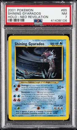 2001 POKEMON NEO REVELATION #65 SHINING GYARADOS-HOLO PSA 7 - Image 1