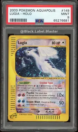 2003 Pokemon Aquapolis Lugia Crystal Type Holo Card #149 - PSA 9 - (6 CERT) - Image 1