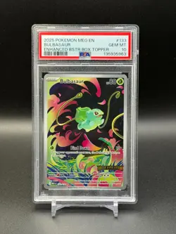 Pokemon Bulbasaur Mega Evolution Stamped 133/132 PSA 10 GEM - Image 1