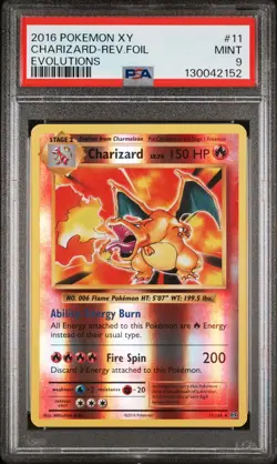 2016 POKEMON XY EVOLUTIONS #11 CHARIZARD-REVERSE FOIL PSA 9 - Image 1