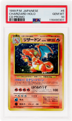 1999 Pokemon Cd Promo Japanese Charizard Holo #6 PSA 10 - Image 1