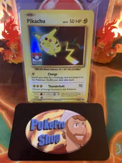 2016 Pokemon League Stamped Pikachu Holo XY202 - LP - Image 1
