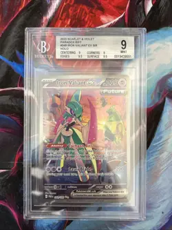 Pokemon Paradox Rift Iron Valiant Ex SIR #249 Bgs 9 Mint - Image 1