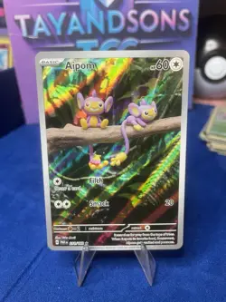 Pokemon TCG Aipom 211/182 SV04: Paradox Rift Illustration Rare Full Art Holo NM - Image 1