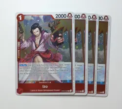 4 x Izo OP03-003 Holo Foil Prb01 One Piece TCG Card Game Playset NM - Image 1