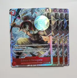 4 x Edward.Newgate ST15-002 Prb02 Holo Foil One Piece TCG Card Game Playset NM - Image 1