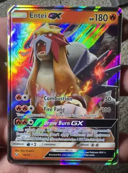 (NM) Entei #10/73 Holo Full Art 2017 Shining Legends Pokemon Card CLEAN - Image 1