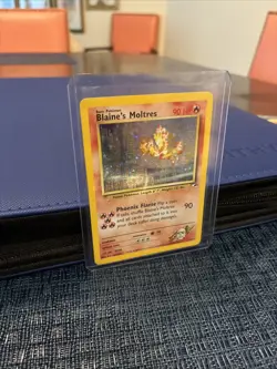 Pokemon TCG Blaine's Moltres Gym Heroes Holo Card 1/132 Unlimited Rare LP-MP - Image 2