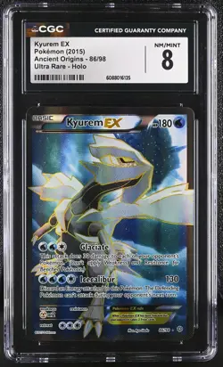 CGC 8 Kyurem EX 2015 Ancient Origins 86/98 Ultra Rare Holo Pokemon Card - Image 1