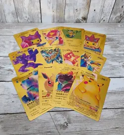 Pokemon Trading Card Lot Of 12 Gold Foil - Image 1